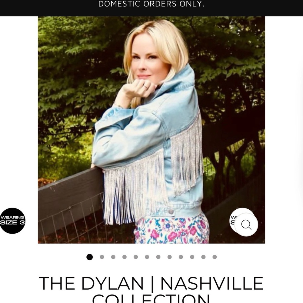DANIELxDIAMOND Rhinestone Fringe Denim Jacket